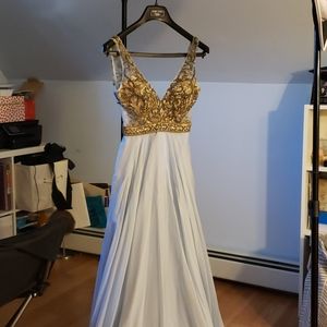 Light blue Prom dress with beaded details